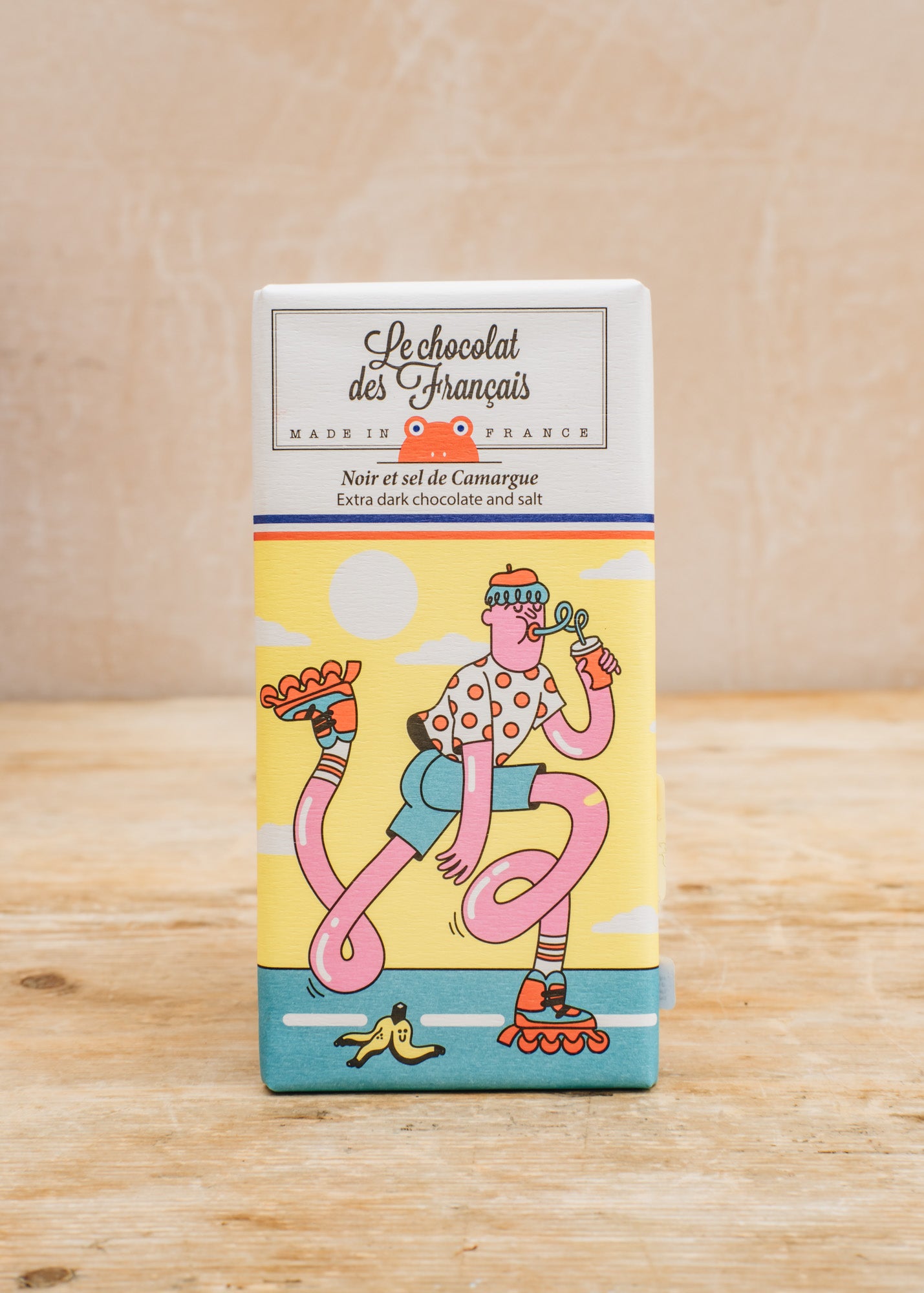 Le Chocolat des Français 'Roller Skate' Organic Salted Extra Dark Chocolate Bar