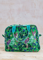 Sunspel Velvet Weekend Bag in Vibrant Green Columbia