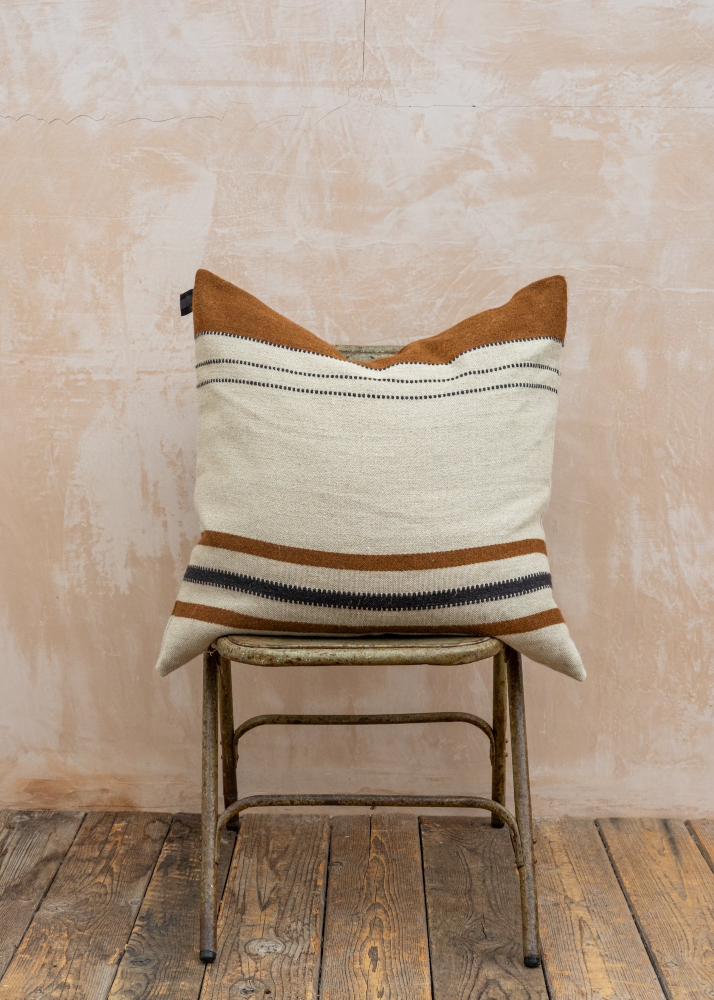 Cushion in Foundry Beeswax Stripe