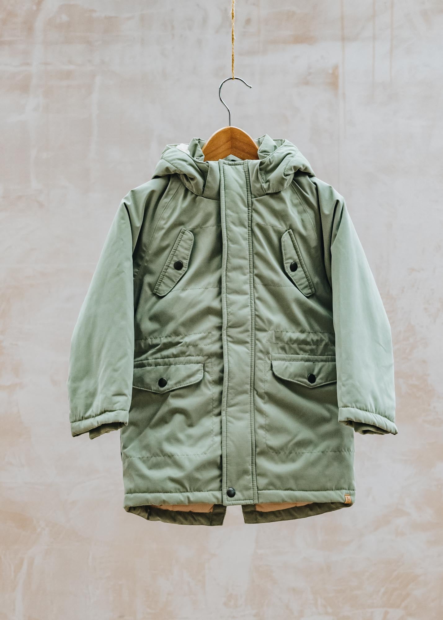 Children's Padded Jacket in Oil Green