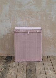 Lloyd Loom Linen Basket in Old Pink