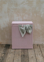 Lloyd Loom Linen Basket in Old Pink