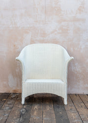 Lloyd Loom Lounge Chair in Snow White with Cushion