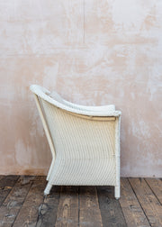 Lloyd Loom Lounge Chair in Snow White with Cushion