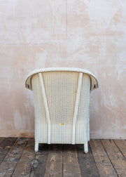 Lloyd Loom Lounge Chair in Snow White with Cushion