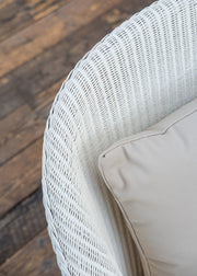 Lloyd Loom Lounge Chair in Snow White with Cushion