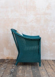 Lloyd Loom Lounge Chair in Teal with Cushion