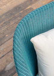 Lloyd Loom Lounge Chair in Teal with Cushion