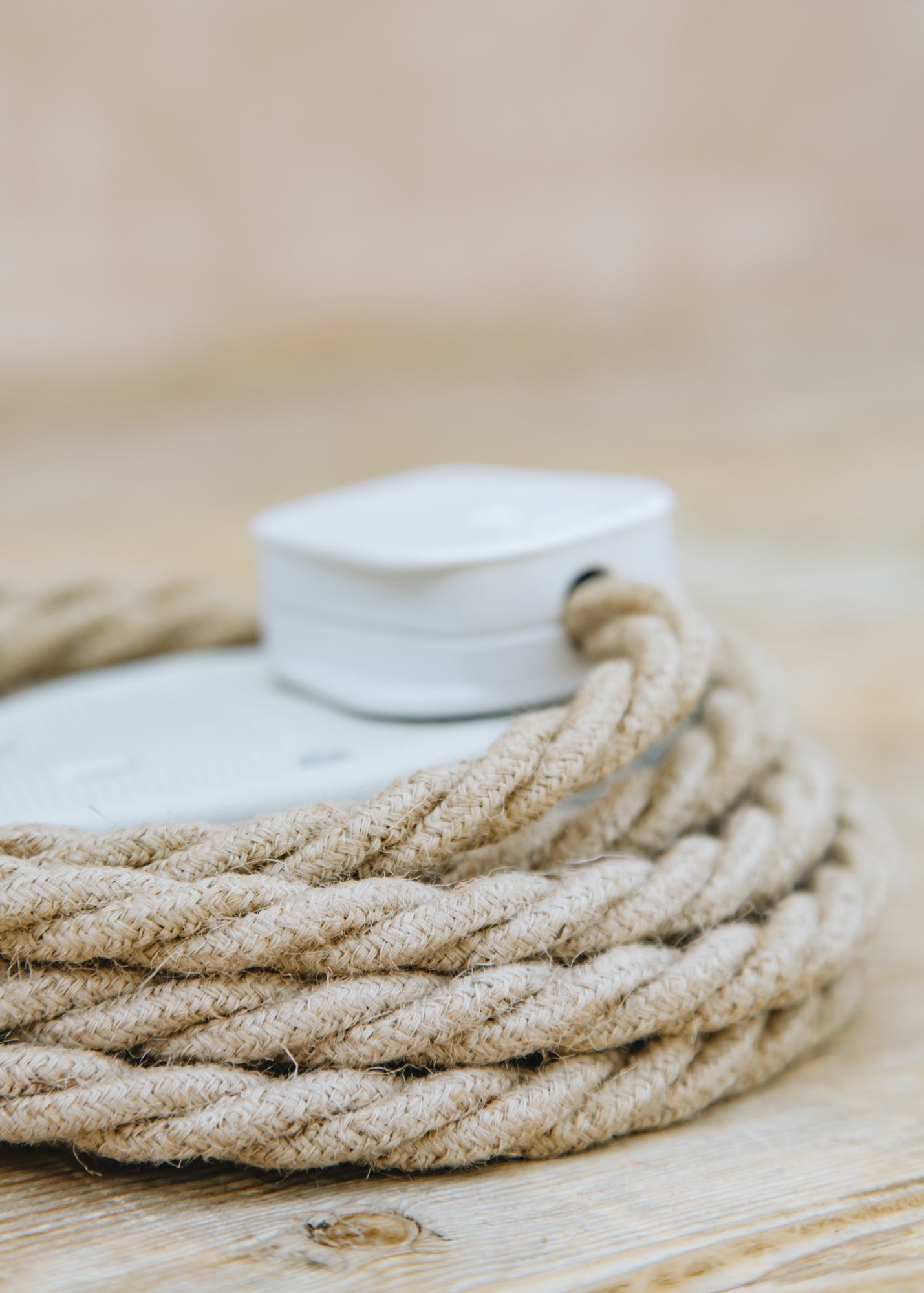 Lolapalooza Jute 3m Extension Lead with White Two Gang Socket