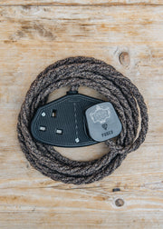 Sarl Caillard Deco Mocha 3m Extension Lead with Black Two Gang Socket