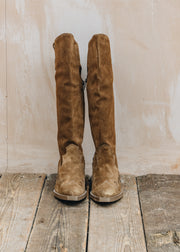 nemonic nemonic Long Suede Atlanta Boots in Natural