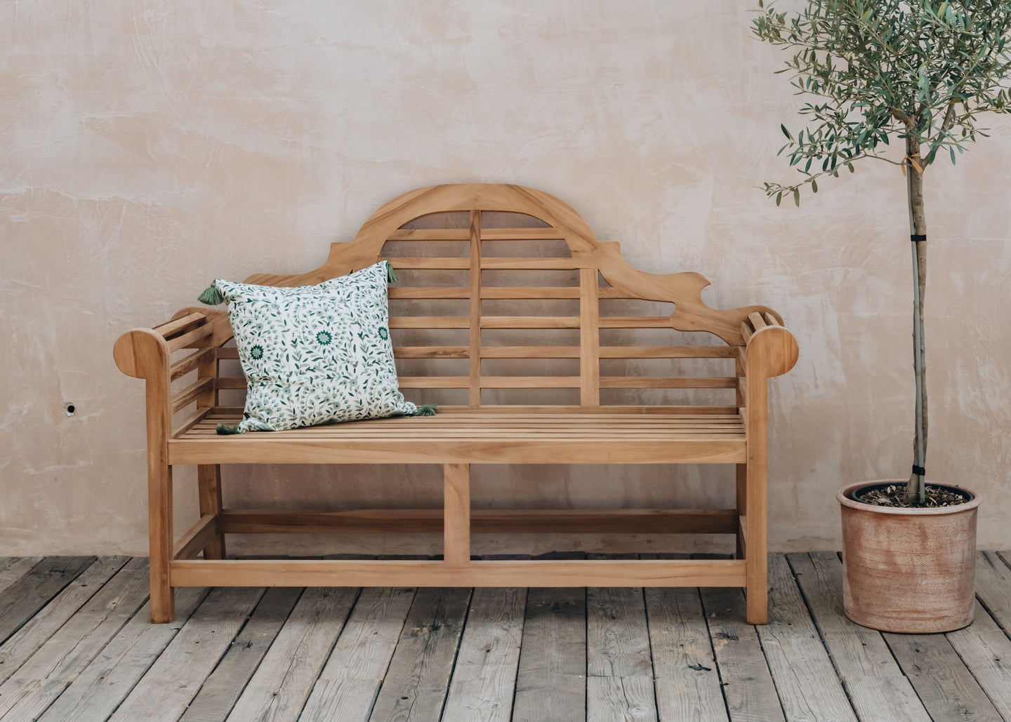 Harrod Horticultural Bramblecrest Lutyens Teak Bench
