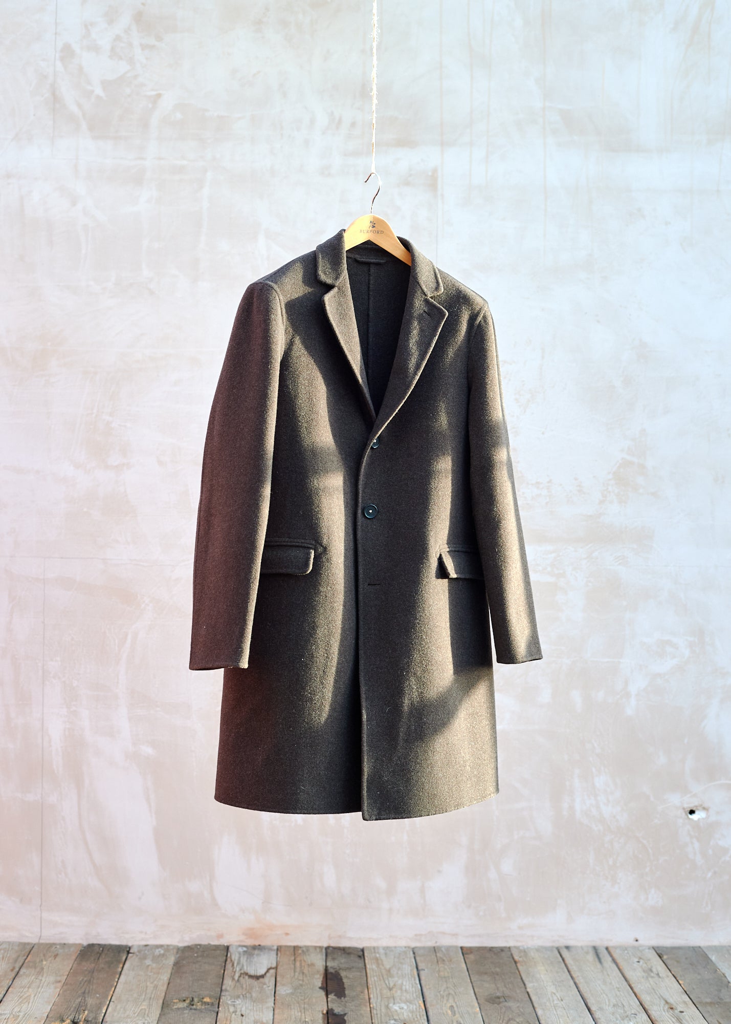 Massimo Alba Long Brown Wool Unstructured Overcoat - M/L
