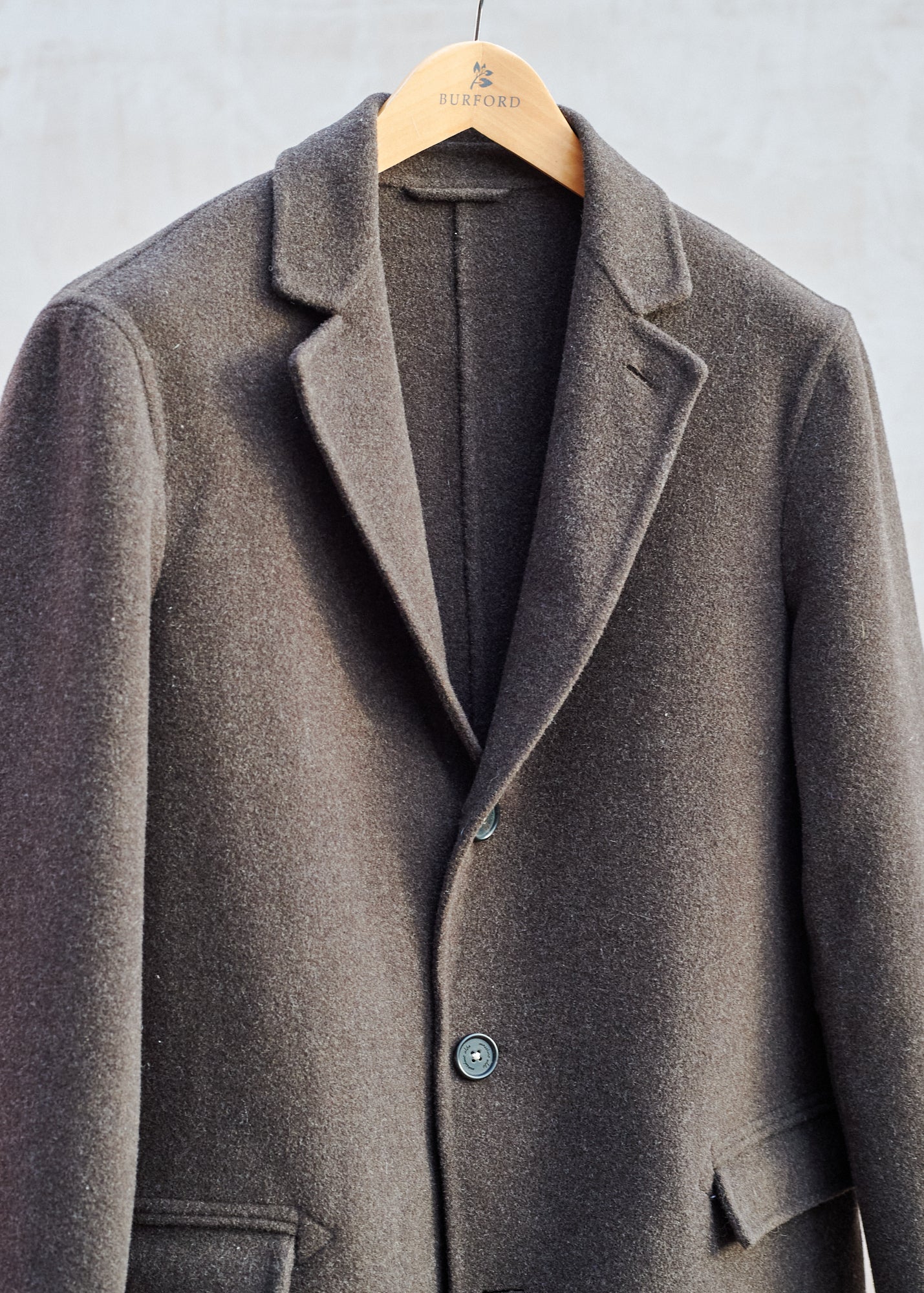 Massimo Alba Long Brown Wool Unstructured Overcoat - M/L