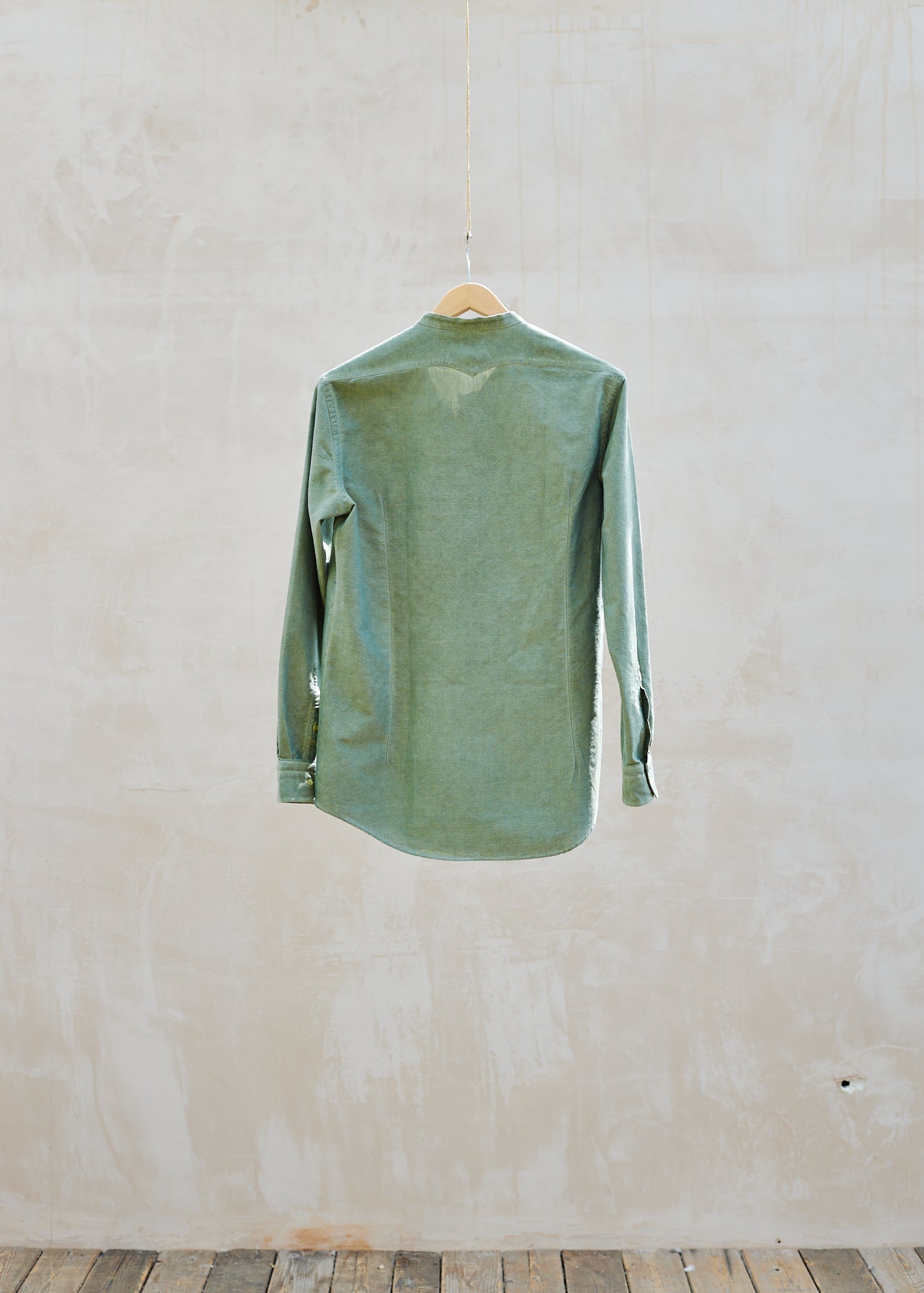 Kenny Ryder Massimo Alba Textured Pure Cotton Collarless Shirt - M