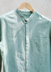 Kenny Ryder Massimo Alba Textured Pure Cotton Collarless Shirt - M