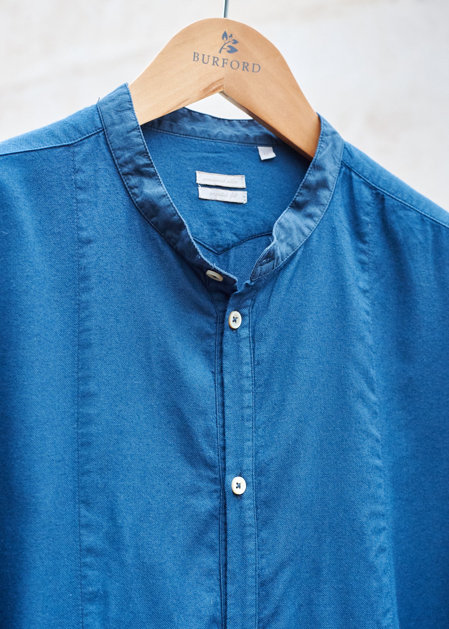 Kenny Ryder Massimo Alba Brushed Collarless Pullover Shirt - M/L