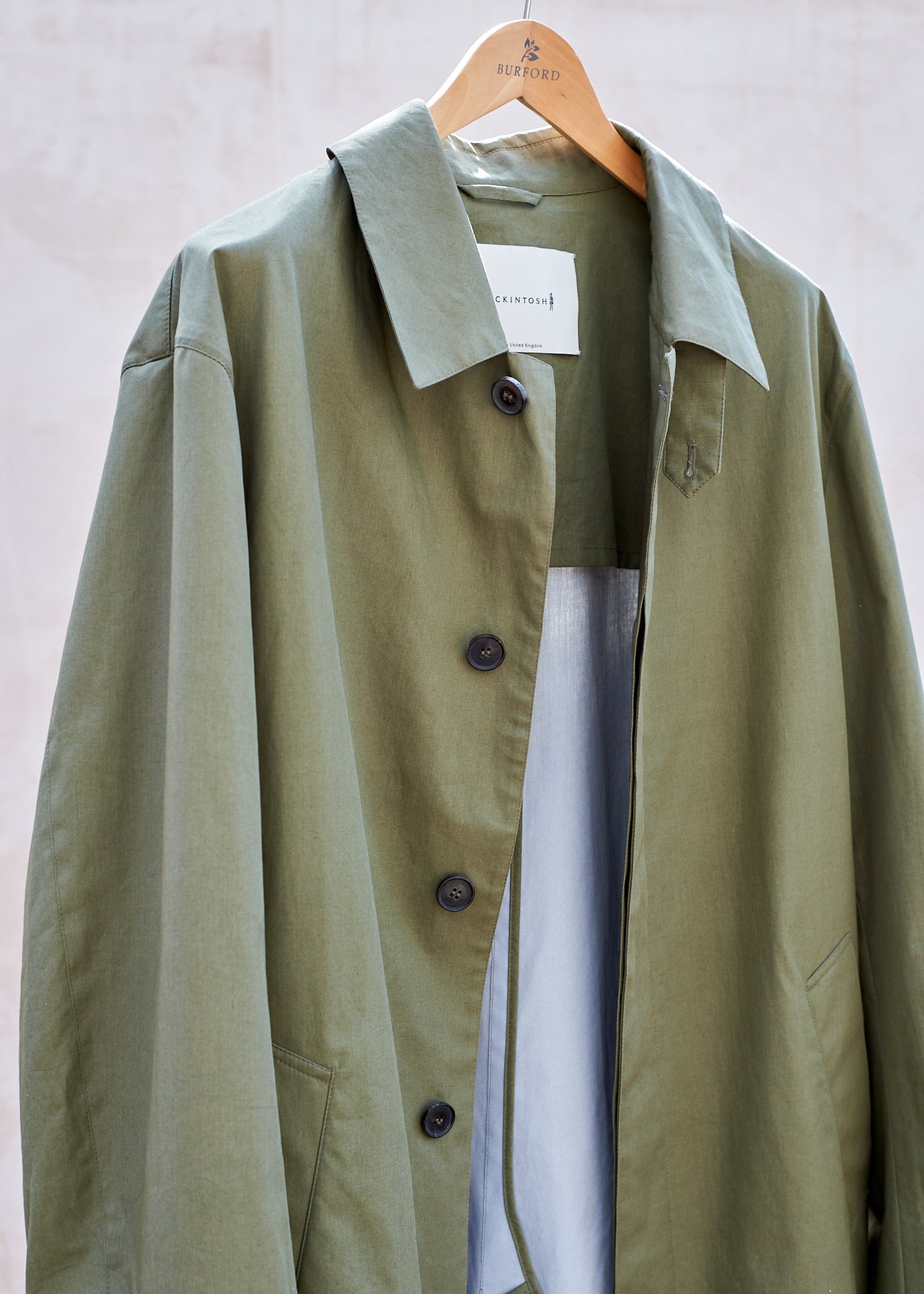 Mackintosh Lightweight Long Cotton Raincoat - Large