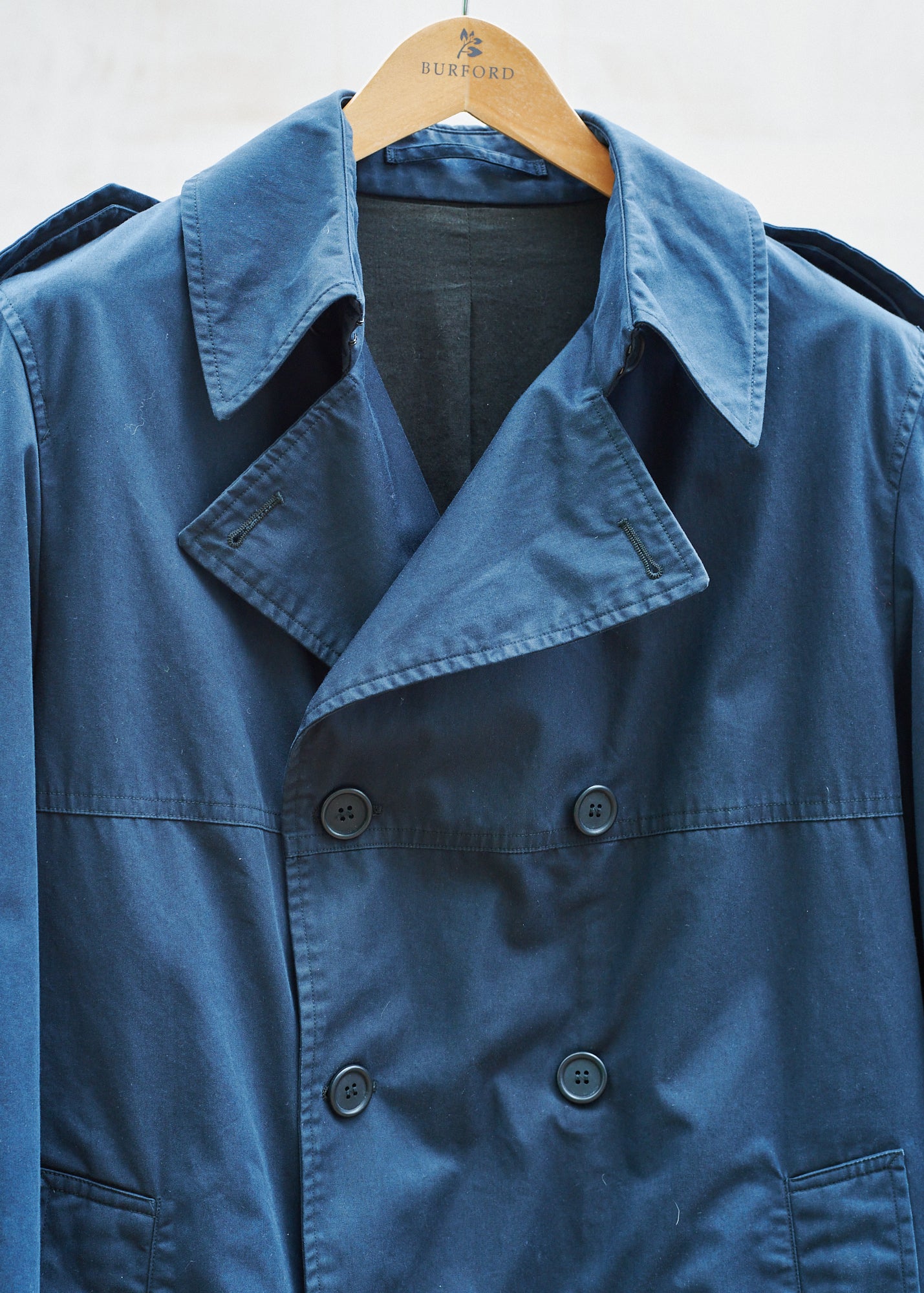 Kenny Ryder Margaret Howell Double-Breasted Navy Cotton Trenchcoat - L