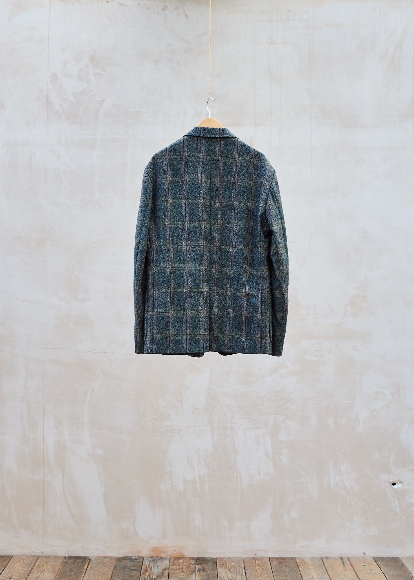 Kenny Ryder Margaret Howell Charcoal Grey Checked Wool Relaxed Blazer - M