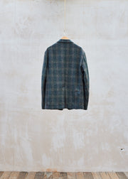 Kenny Ryder Margaret Howell Charcoal Grey Checked Wool Relaxed Blazer - M