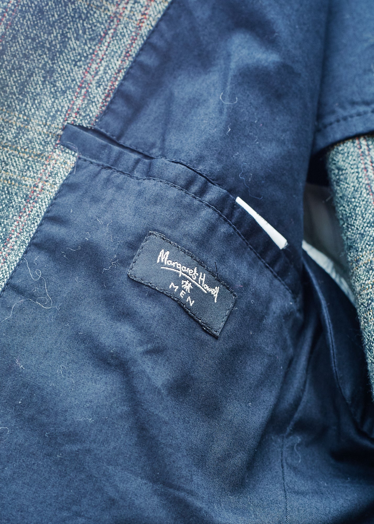 Kenny Ryder Margaret Howell Charcoal Grey Checked Wool Relaxed Blazer - M