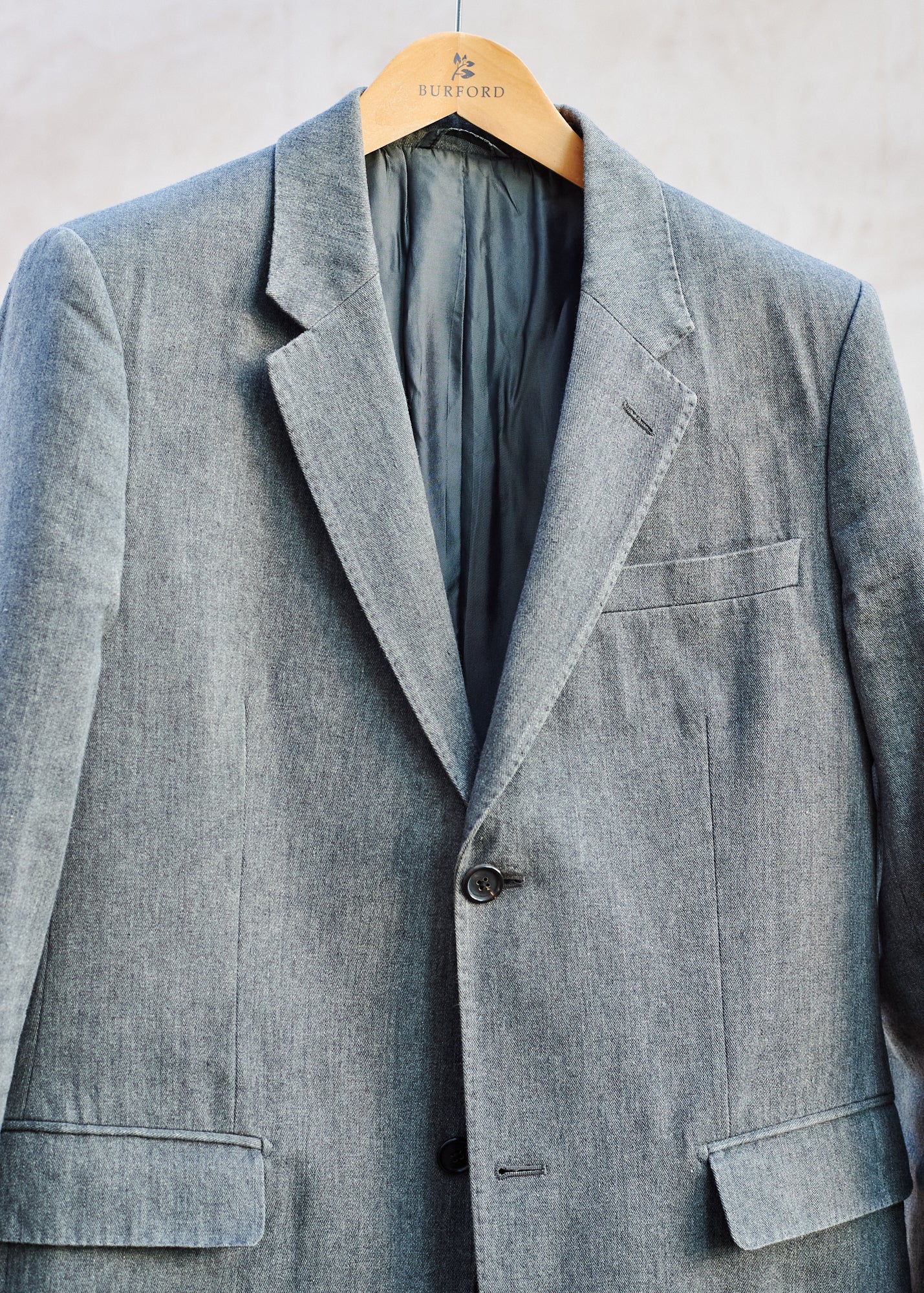 Kenny Ryder Margaret Howell Textured Grey Linen/Wool/Cotton Blazer - S/M