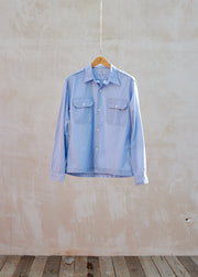 Margaret Howell Blue Striped Fine Cotton Military Shirt - L/XL