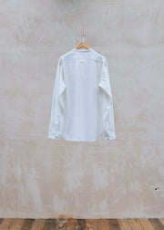 Kenny Ryder Margaret Howell Cotton/Cashmere Ecru Collarless Shirt - M