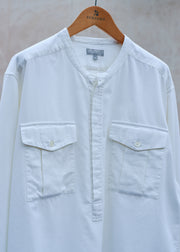 Kenny Ryder Margaret Howell Cotton/Cashmere Ecru Collarless Shirt - M