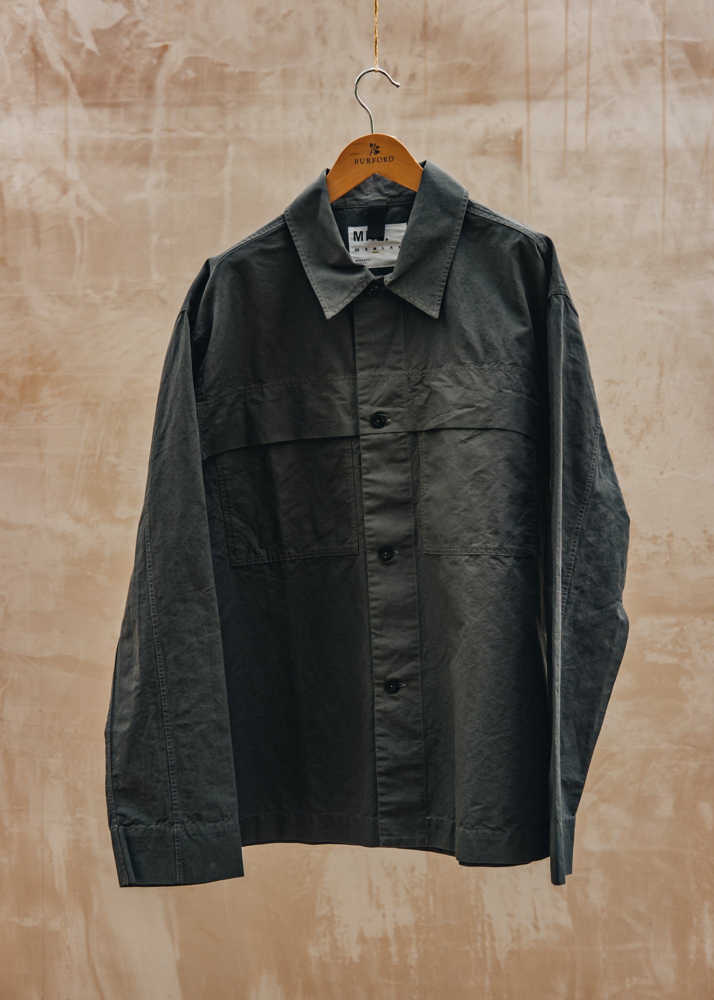 Oliver Spencer MHL. Storm Flap Shirt in Carbon