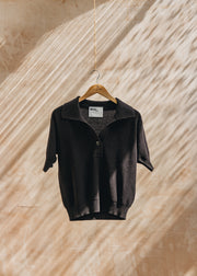Cut Loose MHL. Single Button Polo in Black