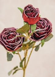 Maggie: Timeless Flowers Artificial Rose Spray in Dark Red