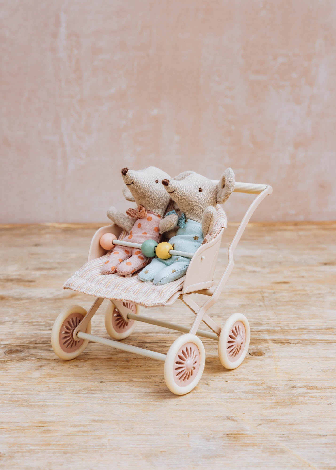 Maileg Mouse Baby Stroller in Rose