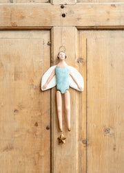 Medium Jumping Jack Angel with Halo in Light Mint