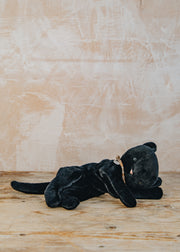 Medium Plush Sleeping Kitten in Black