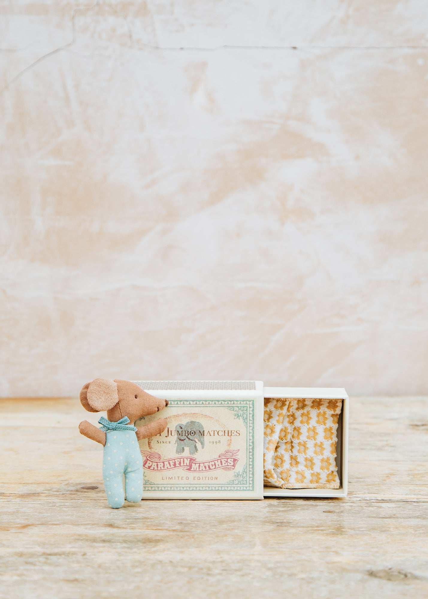 Sleepy Wakey Baby Mouse in Blue Matchbox
