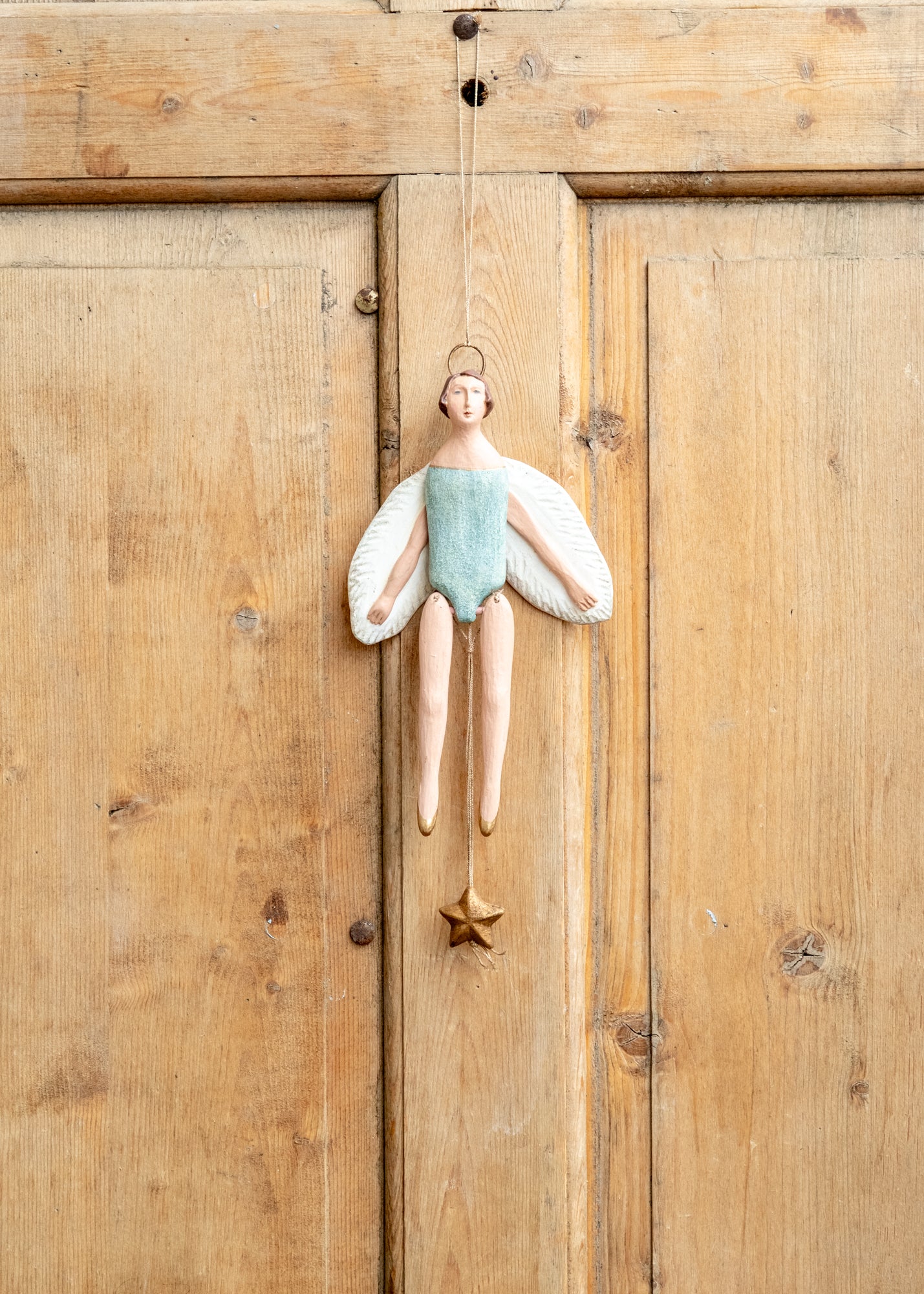 Small Jumping Jack Angel with Halo in Mint