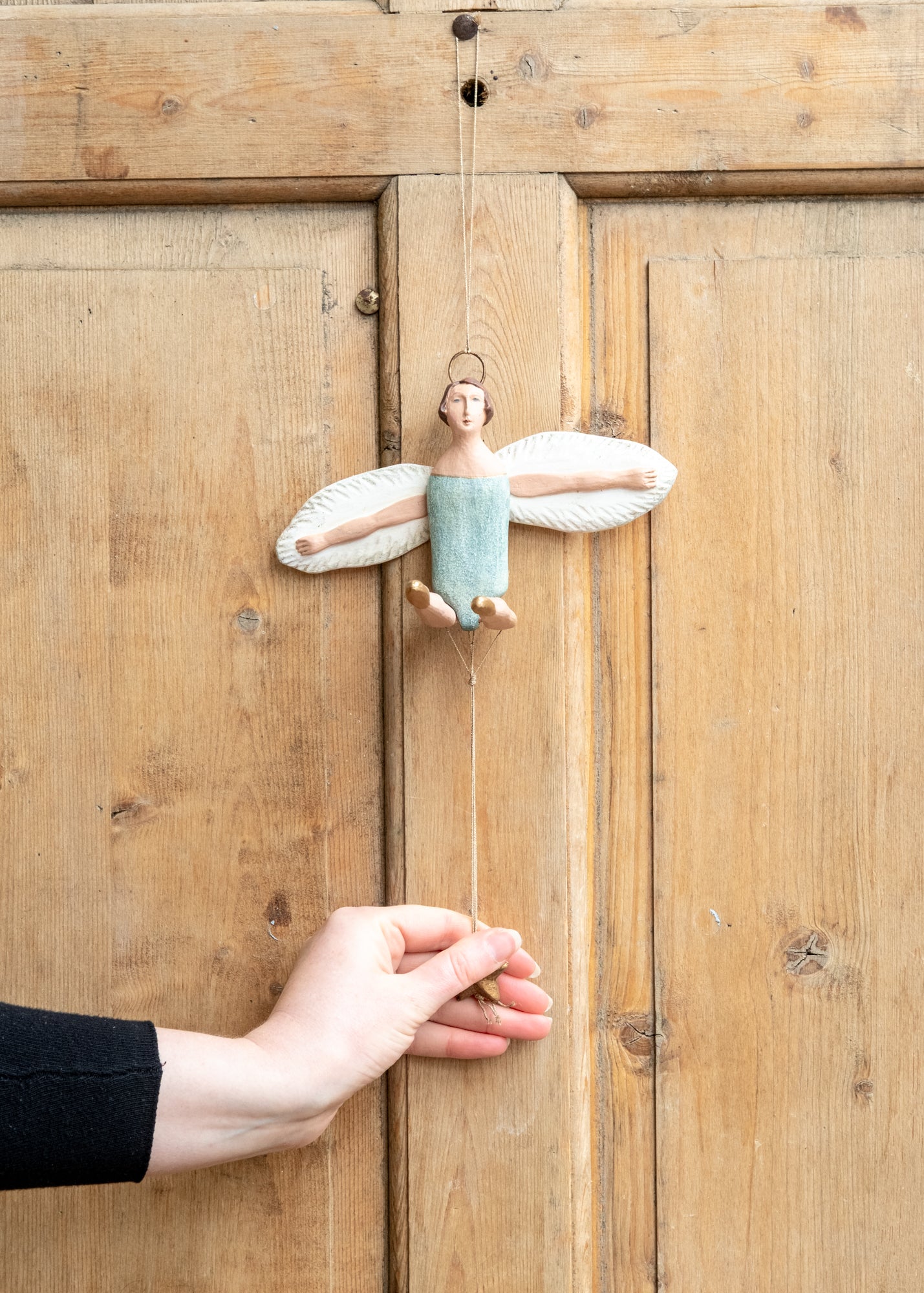 Maileg Small Jumping Jack Angel with Halo in Mint