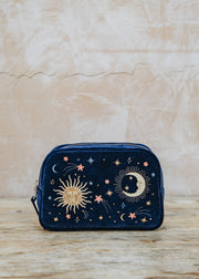 Celestial Velvet Make Up Bag in Navy