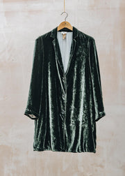 Diega Manko Velvet Coat in Forest Green