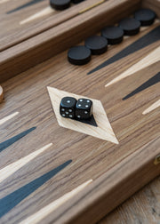 Manopoulus Handcrafted American Walnut Backgammon Set