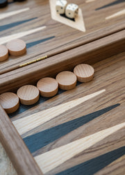 Manopoulus Handcrafted American Walnut Backgammon Set