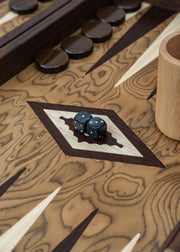 Manopoulos Handcrafted Walnut Burl Backgammon Set