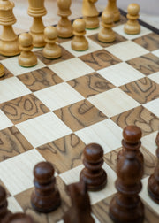 Manopoulus Handcrafted Walnut Burl Chess Set