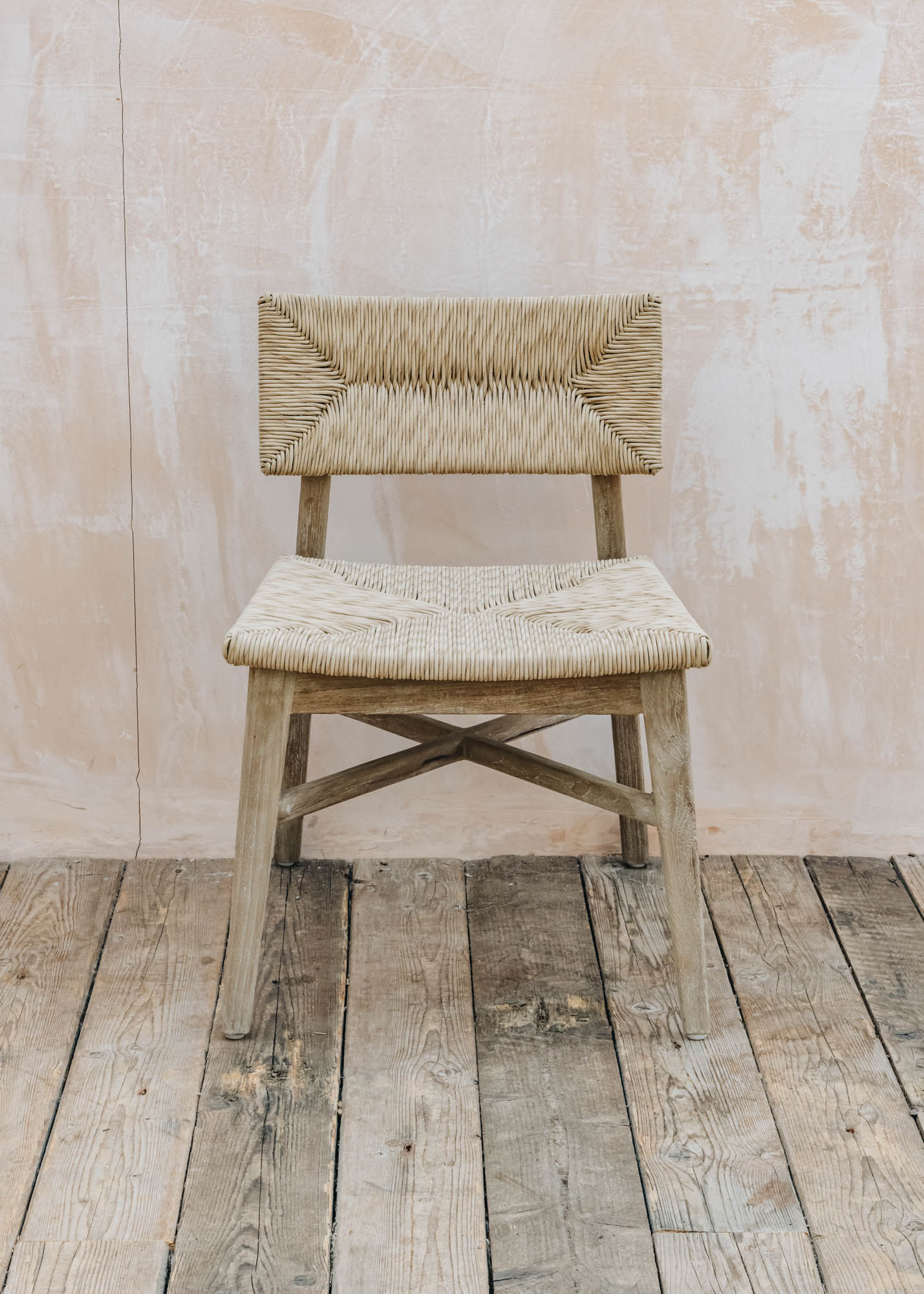Bramblecrest Gommaire Marie Teak Chair in Natural Grey and Sand Wicker