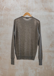 John Smedley John Smedley Marcus Crew Neck Jumper in Mushroom