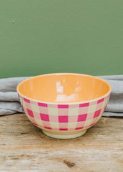 Rice Medium Melamine Bowl in Check It Out