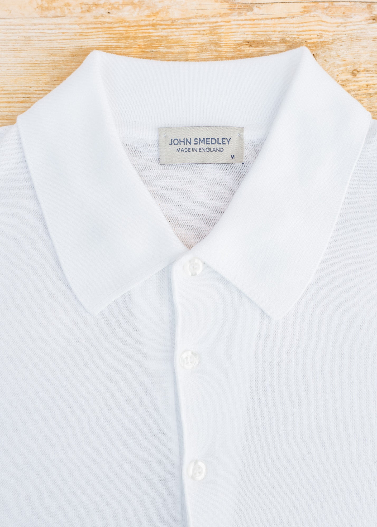 John Smedley Isis Short Sleeved 30s Collar Polo Shirt in White