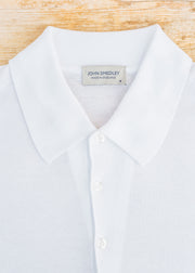 John Smedley Isis Short Sleeved 30s Collar Polo Shirt in White